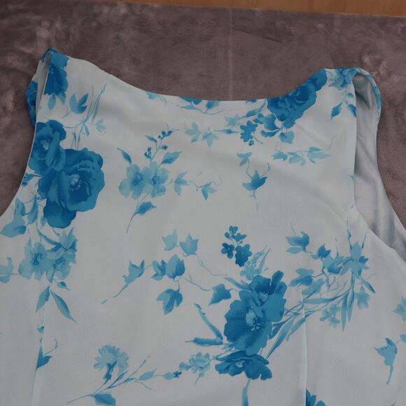 Esmeralda Dress Womens 3X Blue Hi Low One Shoulder Plus Size Blue Floral - Picture 14 of 16